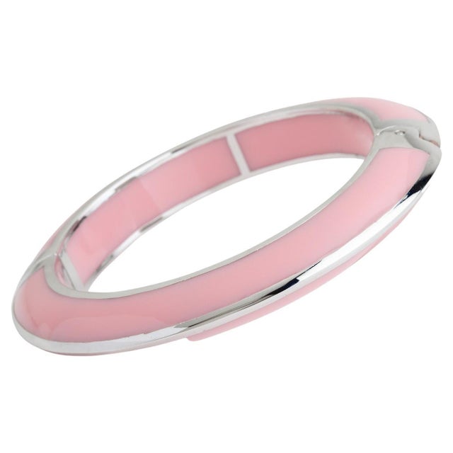 Miriam Salat Candy Pink Sterling Silver Resin bangle For Sale - Image 15 of 18
