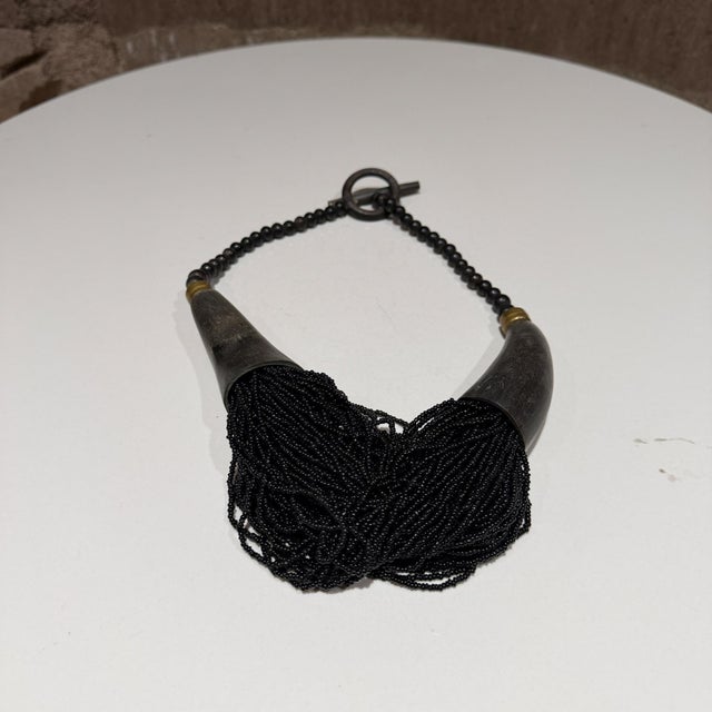 Multi-Strand Black Bead Necklace Tribal Boho Style Toy For Sale - Image 13 of 17