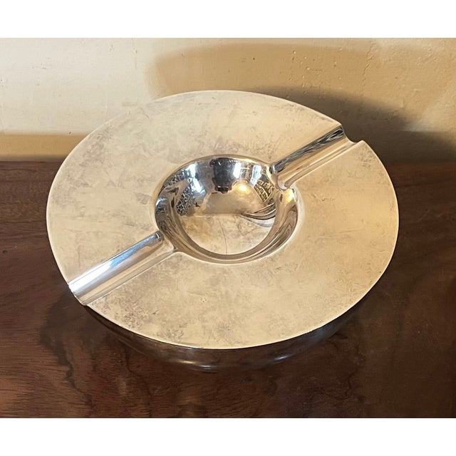 Vintage Art Deco Style Silverplate Orb Cigar Ashtray For Sale - Image 4 of 15