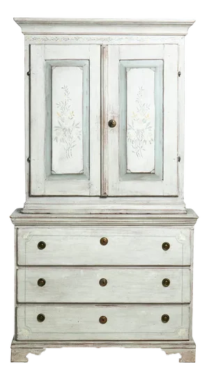 Gustavian Cabinet with Original Painting, 1820s