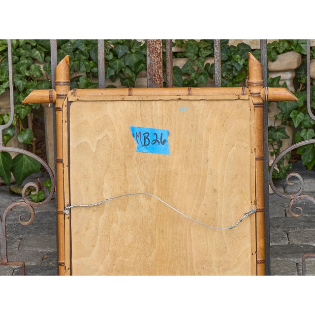 Faux Bamboo Walnut Mirror with Original Glass, French circa 1900 For Sale - Image 11 of 12