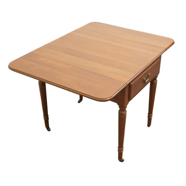 Statton Trutype Solid Cherry Traditional Style 33" Accent Pembroke / Drop-Leaf End Table For Sale - Image 10 of 13