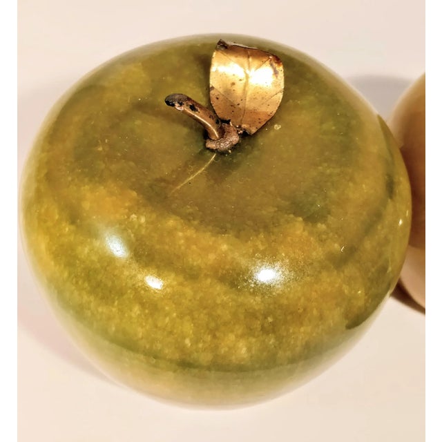 Figurative Marble Onyx Apples Paperweights - Set of 3 For Sale - Image 4 of 6