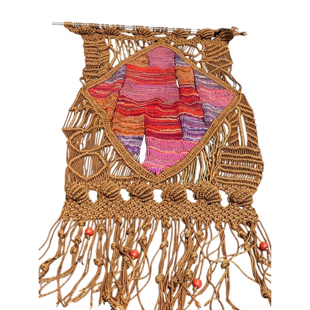 Handmade Wool and Rope Tapestry, 1970s For Sale - Image 16 of 16