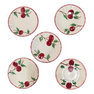 Vintage Blue Ridge Southern Potteries "Crab Apple" Bread & Butter Plates - Set of 4 For Sale