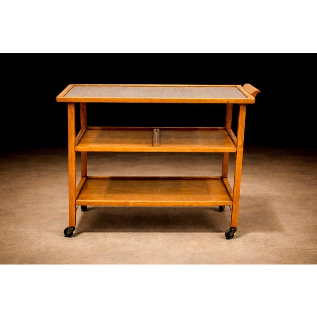 Brazilian Modern Bar Cart With Adjustable Shelves in Hardwood, Peter Kraft, 1960s For Sale In New York - Image 6 of 11