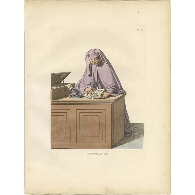 Florentine Grace and Jewish Scholar and Renaissance Notary in Costume, 1845, Paper, Set of 3 For Sale - Image 4 of 11