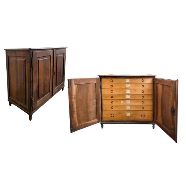 Tan Antique Walnut Sideboard with Drawers, Italy, 1830s For Sale - Image 8 of 8