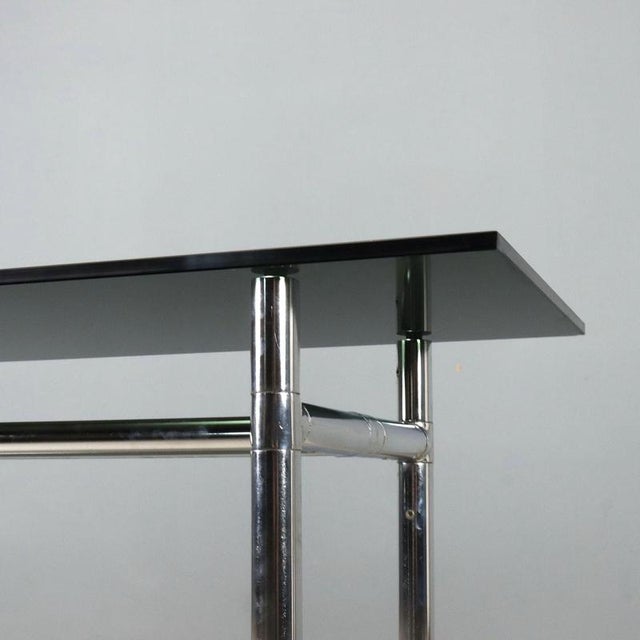 Console Table with Black Glass Top, 1980s For Sale - Image 4 of 9