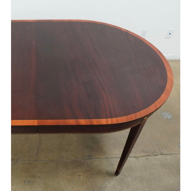Vintage Stickley Federal Style Inlaid Mahogany Dining Room Table For Sale - Image 12 of 18
