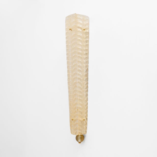 Art Deco Brass and Gold Graniglia Murano Glass Sconces, 2000s, Set of 2 For Sale - Image 4 of 9