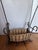 French Napoleon III bamboo basket. Late 19th c 20”l x 12”d x 36”h