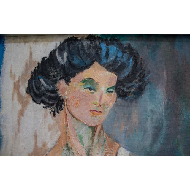 1960s Mid-Century Nude Oil Painting -Signed For Sale - Image 5 of 9