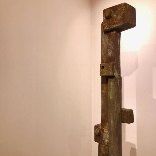 Sculpture Materials Concrete and Cray Totem 130 by Frederic Texier For Sale - Image 7 of 9