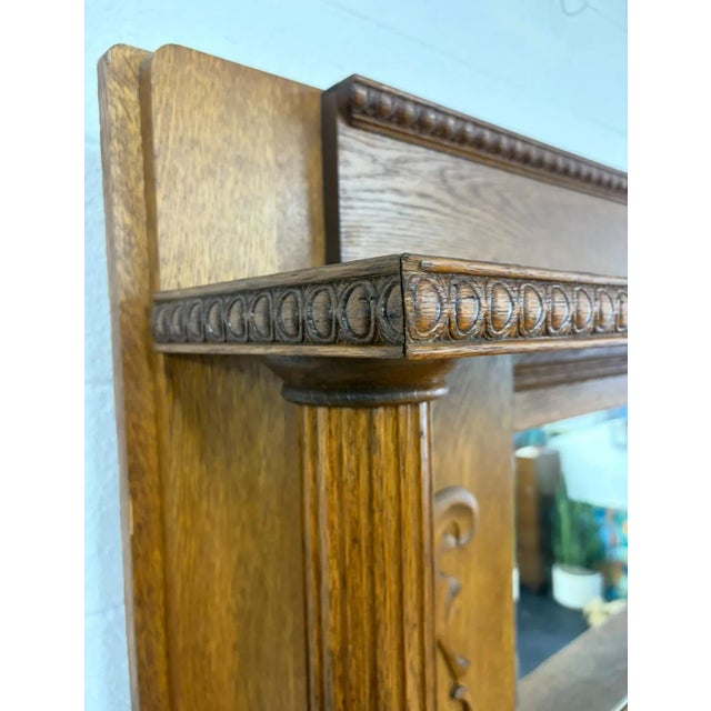 American Antique Tiger Oak Fire Surround For Sale - Image 3 of 12