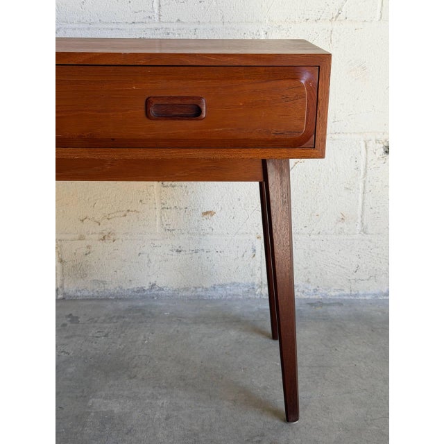 Brown Vintage Swedish Teak Console Table by Glas & Trä Scandinavian Modern Side Table For Sale - Image 8 of 10
