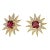 Syna Sunburst Earrings with Rubellite and Diamonds, a Pair For Sale