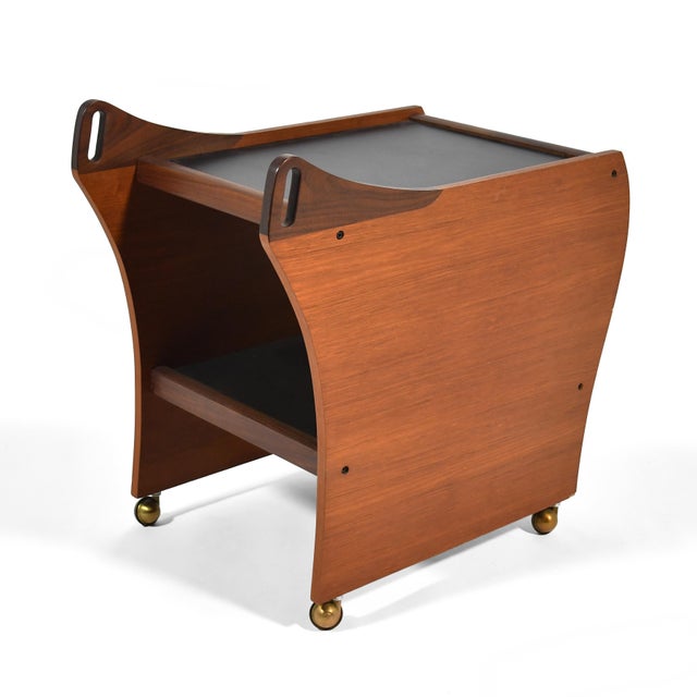 Brown Danish Teak Serving Cart For Sale - Image 8 of 10