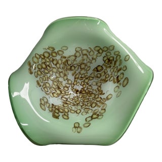 1960s Mid-Century Modern 18" Murano Glass Murrine Handkerchief Bowl For Sale