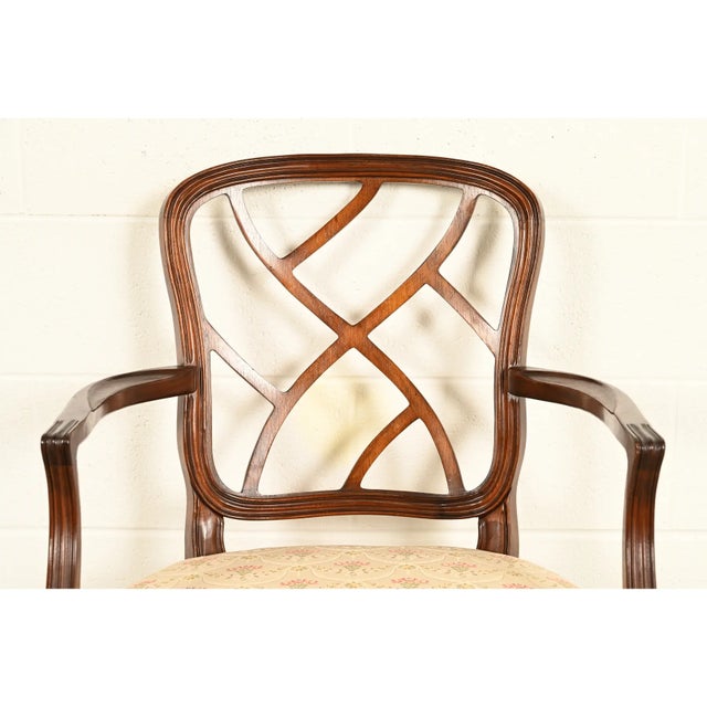 Kindel Furniture Style Federal Carved Mahogany Dining Chairs, Set of Six For Sale - Image 10 of 14