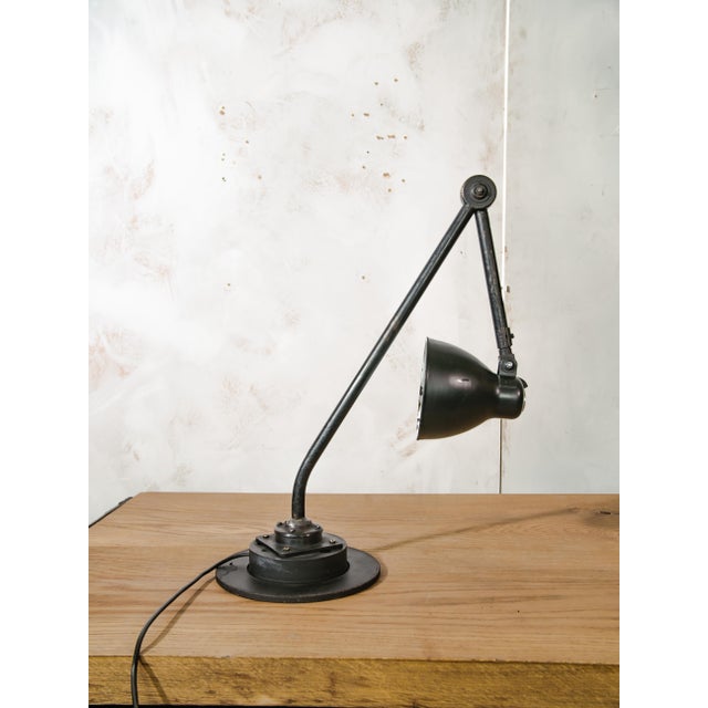 Industrial Two-Arm Machine Lamp on Brake Disc Base from Philips, Netherlands, 1940s For Sale - Image 9 of 16