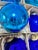Vintage Large Kugel-Style Mercury Glass Christmas Ornaments, Blue & Teal, Set of 6 For Sale In Louisville - Image 6 of 12