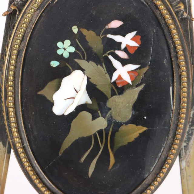 Pair of portrait holders in bronze and semi-precious stone commesso Enrico Bosi Florence. Enrico Bosi was active between...