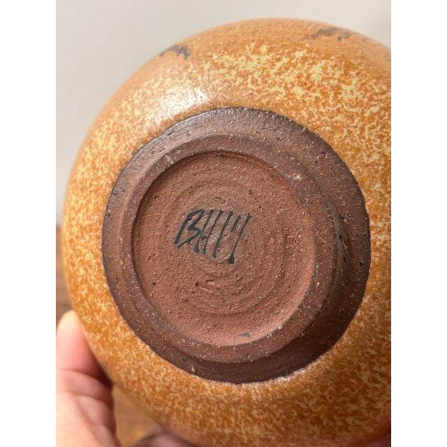 1960s Vintage Mid-Century American Studio Pottery Triple Bud Weed Pot Vase For Sale - Image 5 of 7