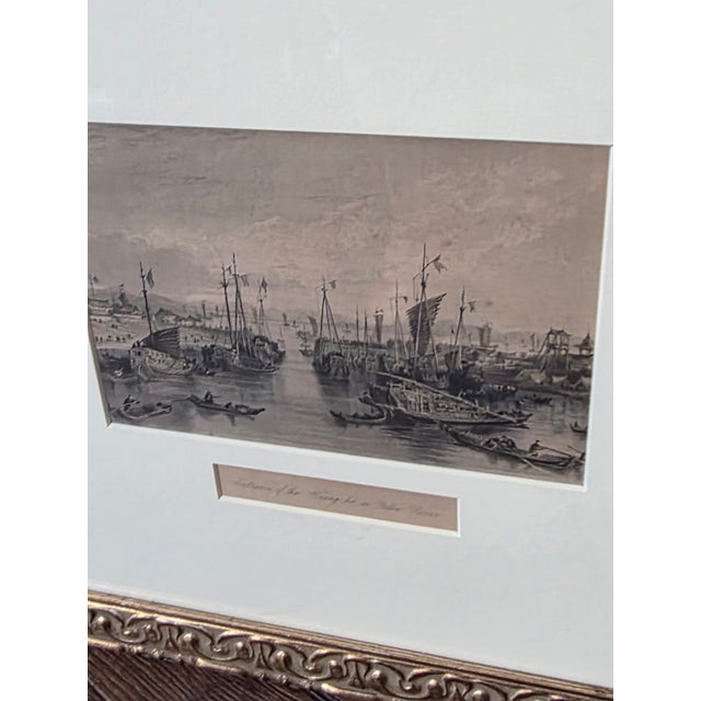 Allom's Views of China 1840's prints. Framed in Silver giltwood style frame.