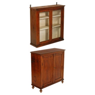 19th Century Pine Country Display Cabinet For Sale