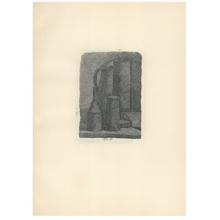 Giorgio Morandi, Still Life with Vase and Three Bottles, 1945-1957, Lithograph For Sale