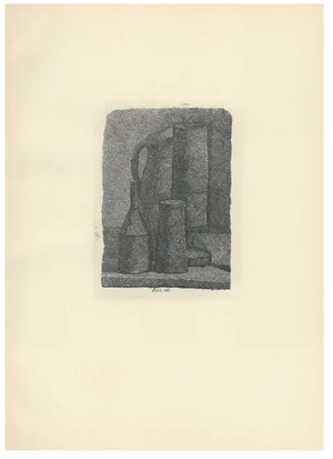 Giorgio Morandi, Still Life with Vase and Three Bottles, 1945-1957, Lithograph