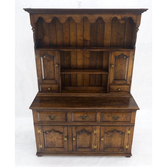 Brown Dovetailed Drawer Quality Farmhouse Welsh Oak Cupboard Breakfront Sideboard MINT For Sale - Image 8 of 12