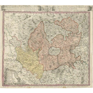 Antique Map of the Region of Elbogen & Eger, 1742 For Sale