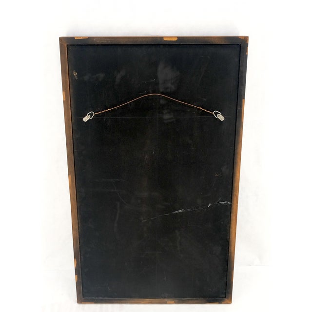 Large Oiled Walnut Frame Mid-Century Modern Wall Mirror Mint For Sale - Image 11 of 13