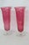 Mid 20th Century Pink Flash Optic Glass Footed Vases Pair of 2 Mid Century Modern Style 5078b For Sale - Image 5 of 13