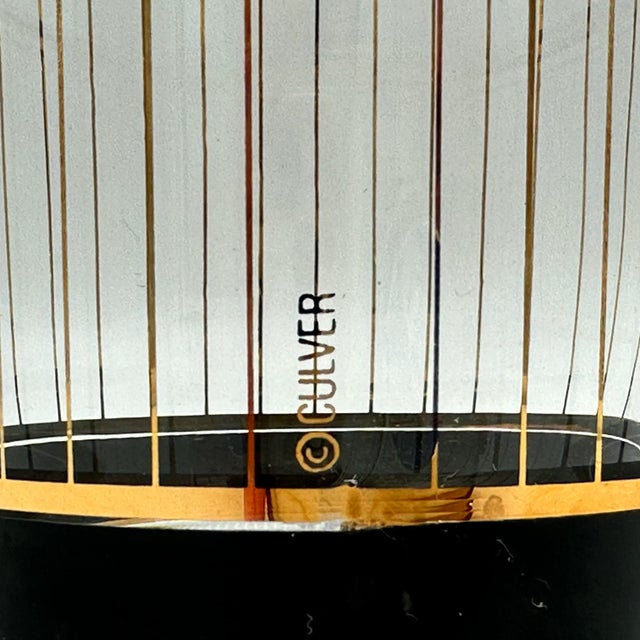 Mid 20th Century Mid 20th Century Culver 22k Gold Double Old Fashioned Glassware Barware- Set of 4 For Sale - Image 5 of 6