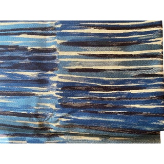 Donghia Rush Hour Embroidered Fabric Blue 2+ Yads For Sale