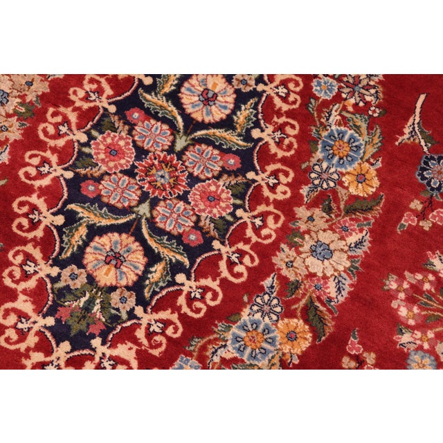 1990s Medallion Elegant 1990's Pak-Persian Red/Blue Wool Rug - 6'0'' X 9'3'' For Sale - Image 5 of 9