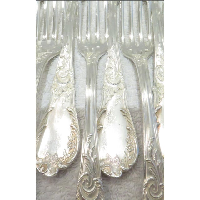 Mid 20th Century Mid 20th Century French Rococo Style Silverplate Flatware 8 Piece Set For Sale - Image 5 of 12