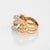 Giorgio Visconti Diamond Ring Estate 18k Yellow Gold Sz 5.5 Curb Link Band For Sale - Image 4 of 7