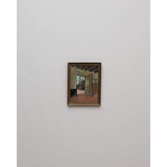 20th Century Belgian Painting With Wooden Frame For Sale - Image 9 of 18