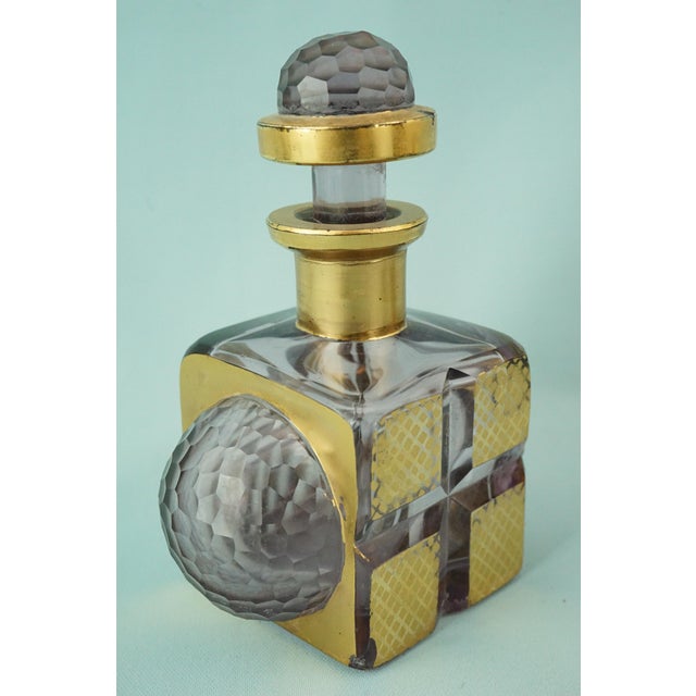 Antique Perfume Bottles and Box in Crystal and Gold from Bohemian Manufactory, Set of 3 For Sale - Image 14 of 18