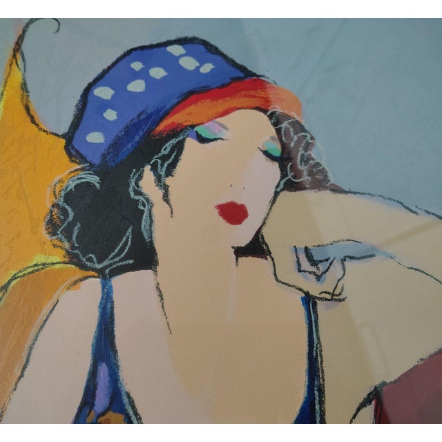 1990s Large Signed Itzchak Tarkay Serigraph - Elegance III - Limited Edition 75/350 - Seated Woman Fine Art For Sale - Image 5 of 11