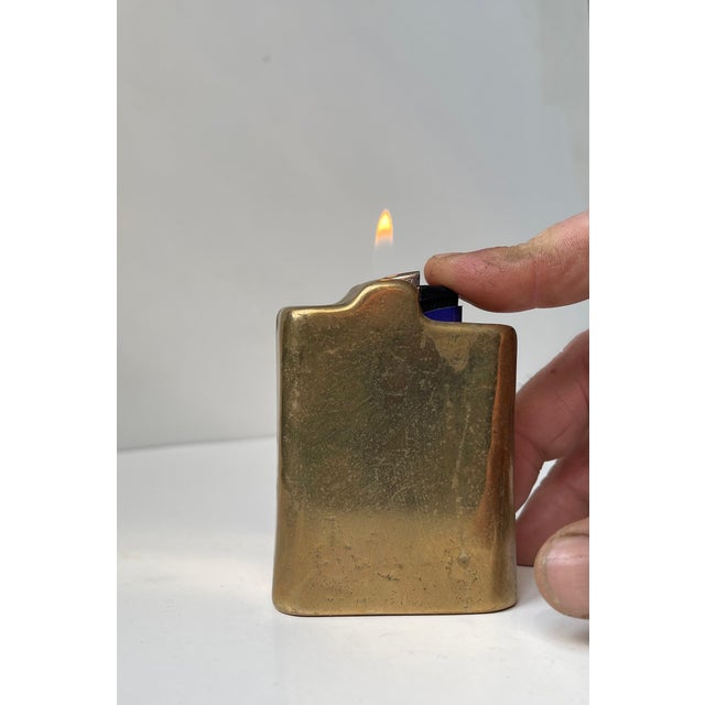 Gold Vintage Brutalist Lauterbach Ashtray and Lighter Holder in Bronze, 1970s, Set of 2 For Sale - Image 8 of 11