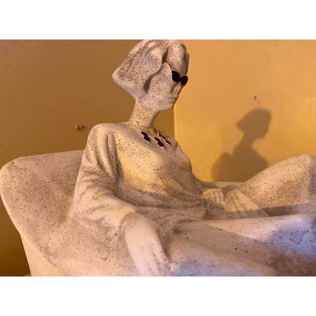 American Contemporary Pop Art Ceramic Sculpture of Reclining Woman in Armchair – 28 Cm For Sale - Image 3 of 7