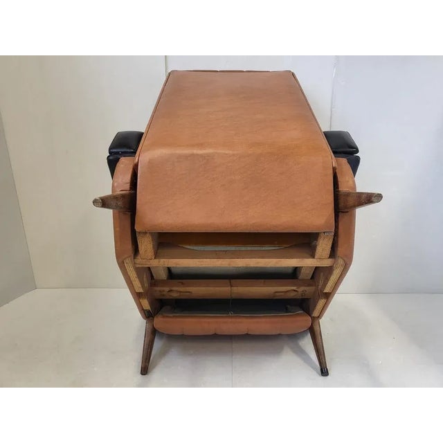 Black Mid-Century Lounge Chair in Skaï by Marco Zanuso, 1950s For Sale - Image 8 of 10