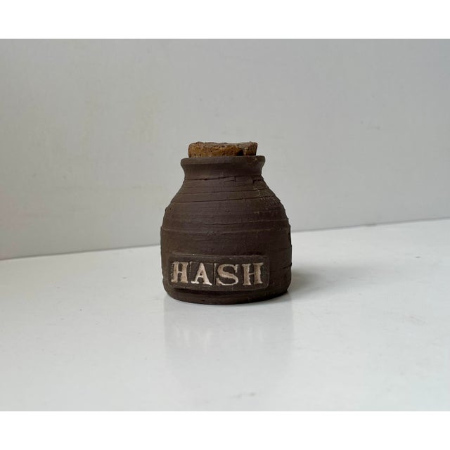 Brown Vintage Danish Ceramic Hippie Hash Jar from Inge Hjort, 1960s For Sale - Image 8 of 8
