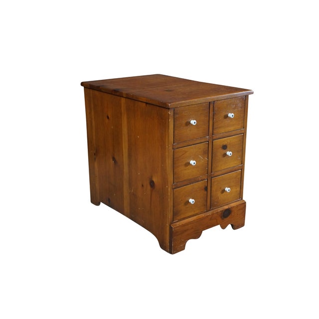 Mid-Century Modern Mid Century Early American Style Apothecary Cabinet Spice Chest Side End Table For Sale - Image 3 of 18