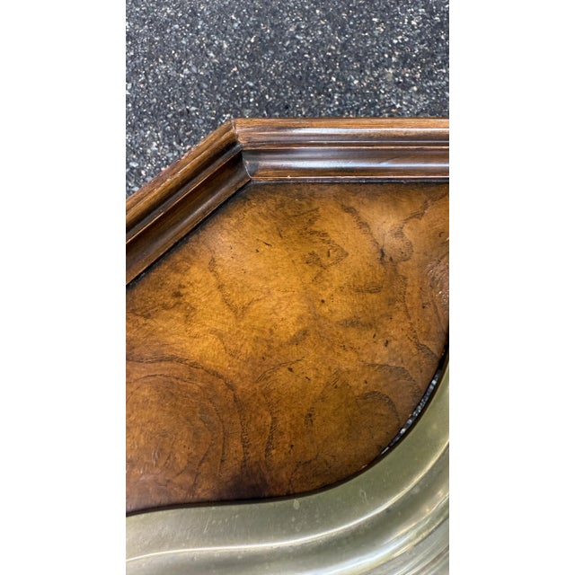 Baker Furniture Company 1980s Vintage Baker Furniture Chinoiserie Octagonal Glass-Top Coffee Table With Floral Hand-Painting For Sale - Image 4 of 12